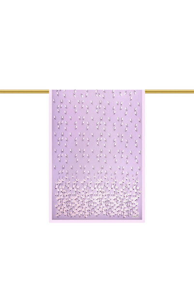 Bursa İpek Lilac Snowdrop Pattern Twill Silk Shawl