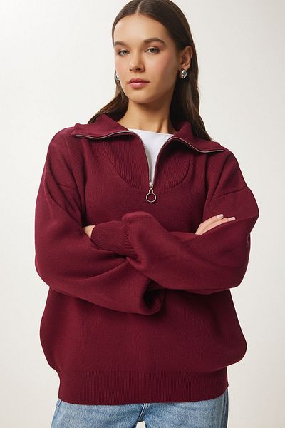 Cloudy Kids Zippered Turtleneck Oversize Knitwear Sweater