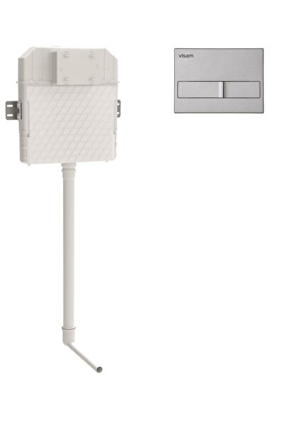 Visam Gömme Rezervuar Hela Taşı İçin + Karina Mat Krom Kumanda Paneli