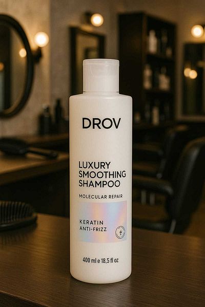 DROV KOZMETİK Luxury Smoothing Shampoo 400ml Keratin Supported Molecular Repair Straightening Anti-Frizz