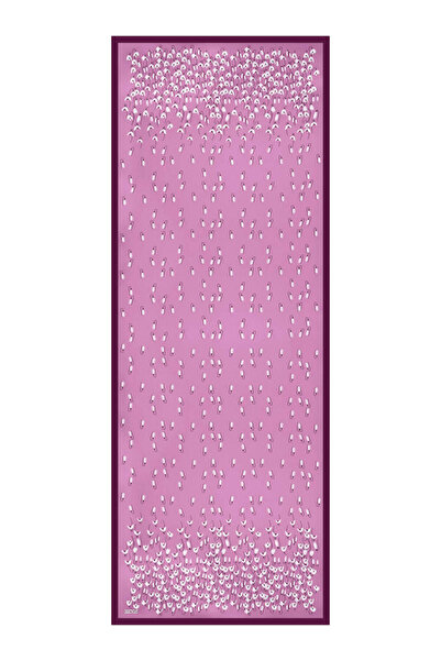 Bursa İpek Purple Snowdrop Pattern Twill Silk Shawl