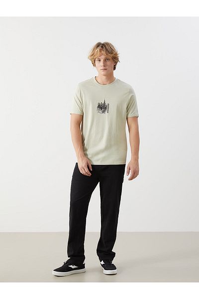 LC Waikiki Crew Neck Printed Combed Cotton Men's T-Shirt