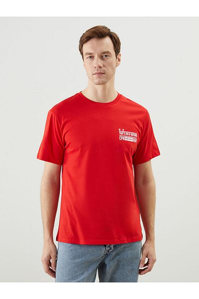 LC Waikiki Crew Neck Short Sleeve Printed Combed Cotton Men's T-Shirt
