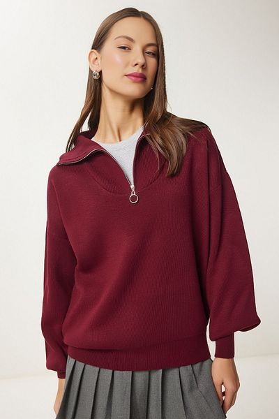Cloudy Kids Zippered Turtleneck Oversize Knitwear Sweater
