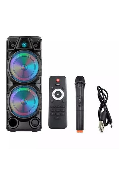 Primo Plus ZQS8210 Bluetooth Speaker with Rechargeable Battery and RGB Lighting, Supports TWS,FM, USB, with MIC
