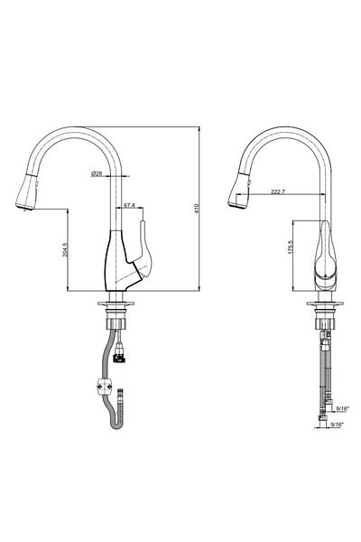 Eca Wica Spiral Sink Faucet - Stainless Steel Look Inox 406218020
