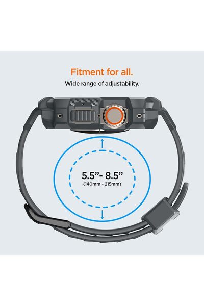 Spigen Rugged Armor Pro designed for Apple Watch Ultra 2 / Ultra 49mm Case with Band - Dark Gray