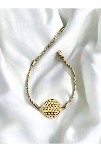 Constanza Exclusive Yaşam Çiçeği Motifli Paslanmaz Çelik Bileklik 005