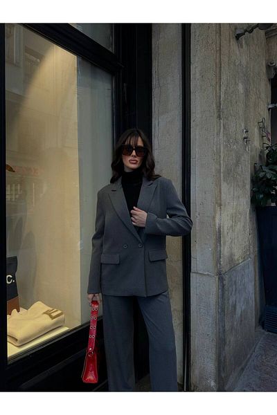 Alen Kiki Double Breasted Oversize Blazer Jacket