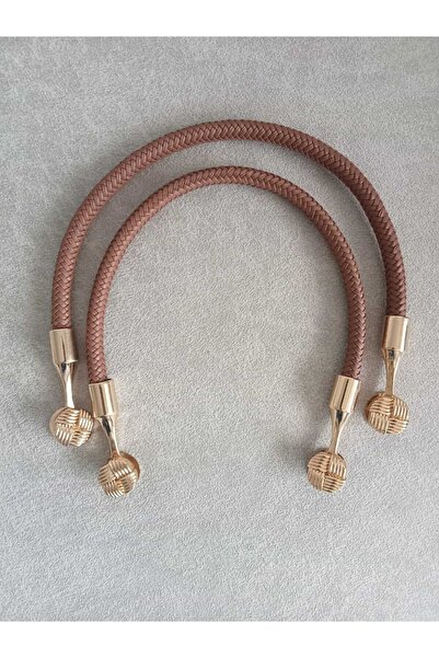 hobi duragı 44 cm Örgülü Deri Görünümlü Çanta Sapı