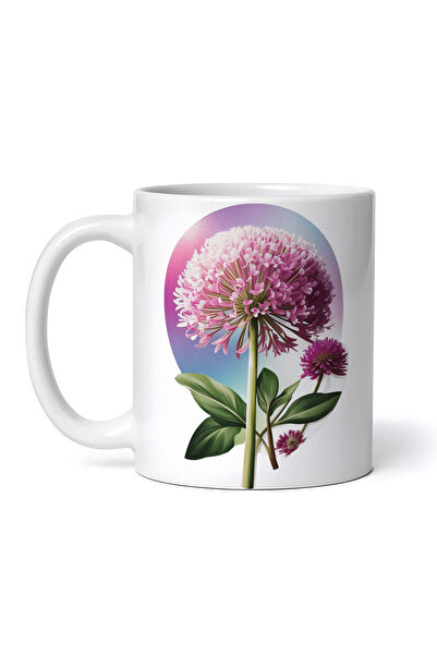 OEM Cană albă personalizată, floare de Allium cu boboc, INOVATIX®. 330ml