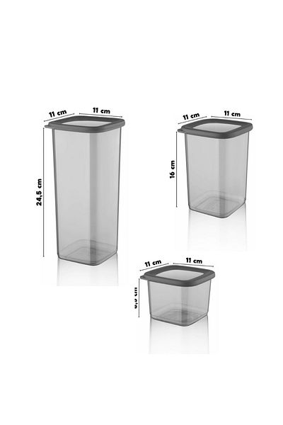 Ginza Maison Set of 12 Food Boxes (4X500, 4X1200, 4X1750), Anthracite Transp, 1 Spare Lid and 24 Gift Tags