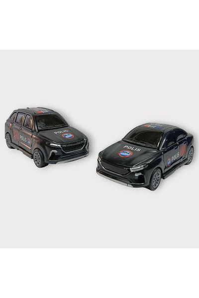 Angoravi Pull Drop Togg Police Car - 2Pcs Black