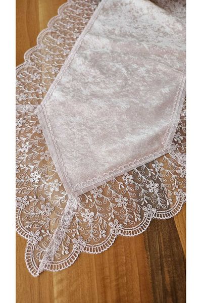 ZESA HOME Runner cu dantelă texturată din catifea