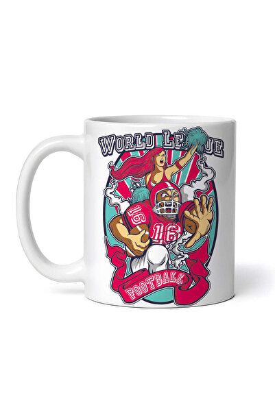 OEM Εξατομικευμένη λευκή κούπα, Αμερικανικό Ποδόσφαιρο, INOVATIX®. 330ml