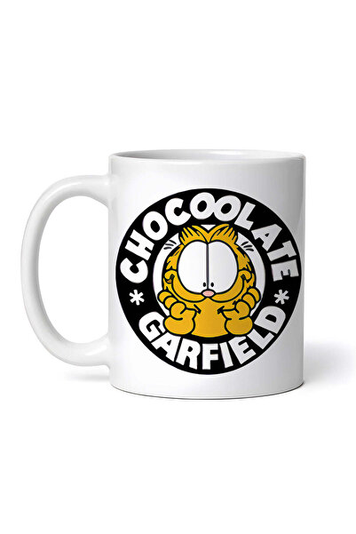 OEM Cană albă personalizată, ciocolată Garfield, INOVATIX®. 330 ml