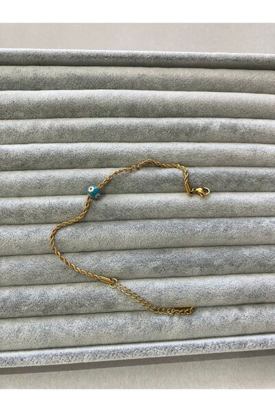 MEKA STEEL BRACELET WITH EVIL BEAD