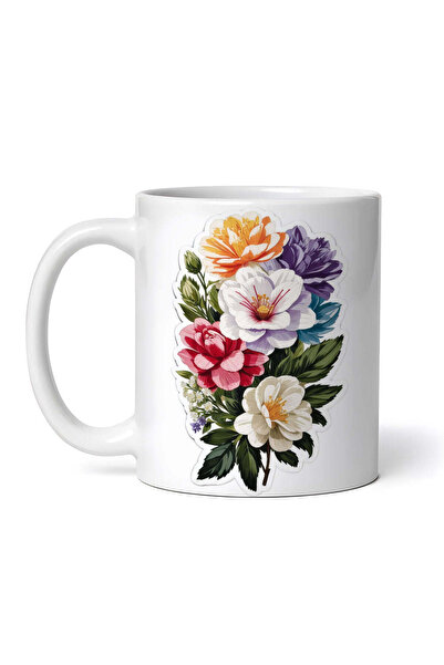 OEM Cană albă personalizată, flori de Veronica cu boboci, INOVATIX®. 330ml