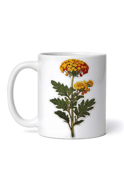 OEM Εξατομικευμένη Λευκή Κούπα, Άνθη Θηρανθεμίς, Inovatix®. 330ml