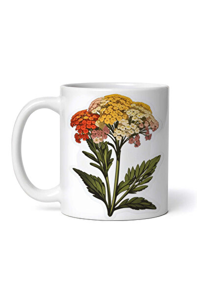 OEM Cană albă personalizată, flori de coada-șoricelului, INOVATIX®. 330ml