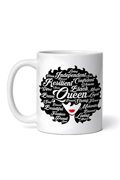 OEM Cană albă personalizată, Femeie cu păr Afro Queen, INOVATIX®. 330ml