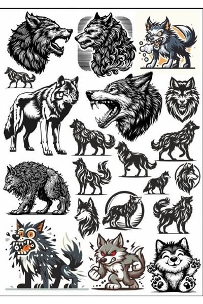 Reysa Tasarım Wolf Sticker Set