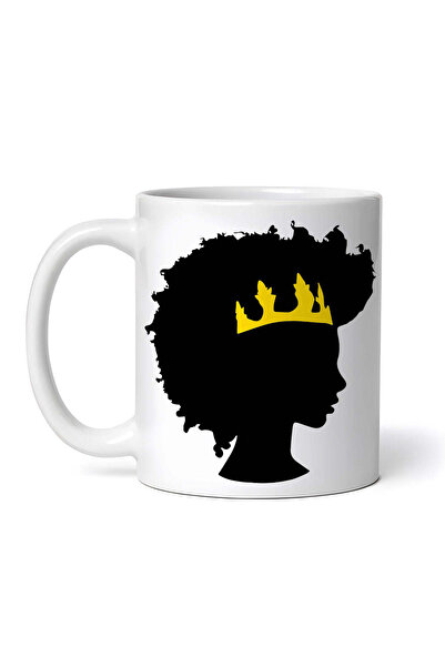 OEM Cană albă personalizată, femeie afro cu coroană, INOVATIX®. 330ml