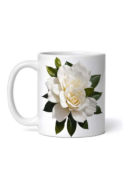 OEM Εξατομικευμένη Λευκή Κούπα, Άνθη Γαρδένιας, Inovatix®. 330ml