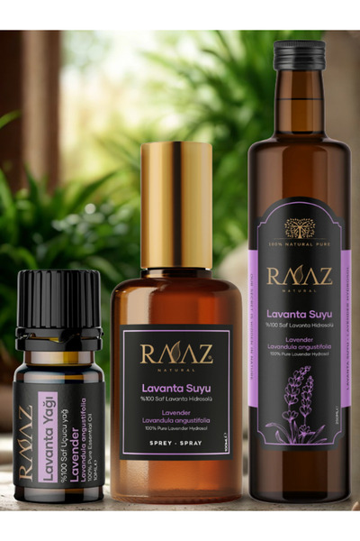 RAAZ 3’lü Lavanta Seti – Hidrosol 250 ml Uçucu Yağ 10 ml Sprey 100 ml