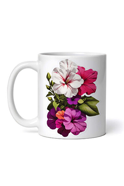 OEM Cană albă personalizată, flori de petunie, INOVATIX®. 330ml