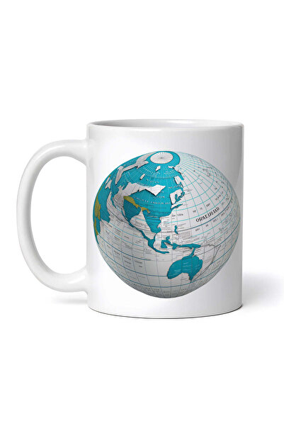 OEM Cană albă personalizată, Glob, INOVATIX®. 330ml