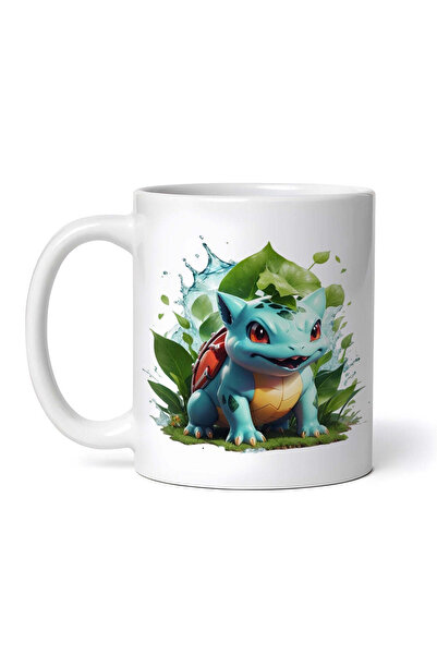 OEM Cană albă personalizată, Pokemon Bulbasaur zâmbitor, INOVATIX®. 330ml