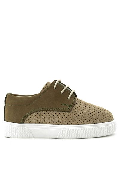 Rakerplus Genuine Leather Mink Khaki Elastic Boys' Casual Shoes