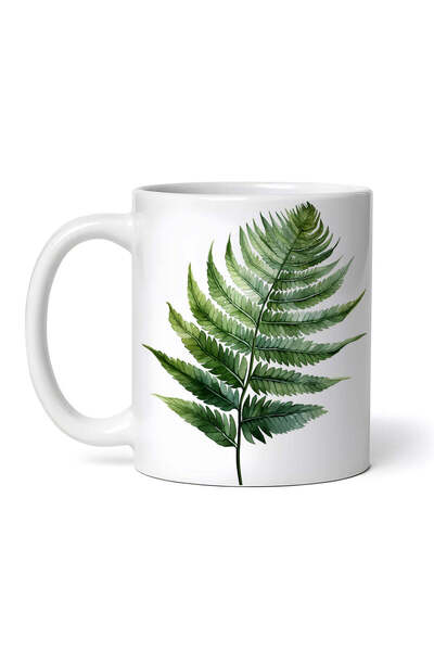 OEM Cană albă personalizată, frunză de ferigă cu pene, INOVATIX®. 330ml