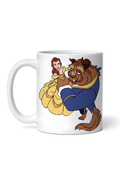 OEM Cană albă personalizată, Frumoasa și Bestia dansând, INOVATIX®. 330ml