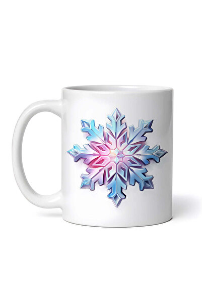 OEM Cană albă personalizată, fulg de zăpadă colorat, INOVATIX®. 330ml