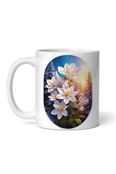 OEM Εξατομικευμένη Λευκή Κούπα, Glory Of The Snow Flowers In The Mountains, I...