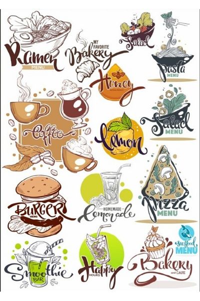 Reysa Tasarım Food Font Sticker Set