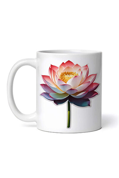 OEM Cană albă personalizată, floare de lotus, INOVATIX®. 330ml