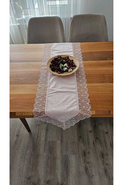 ZESA HOME Runner cu dantelă texturată din catifea