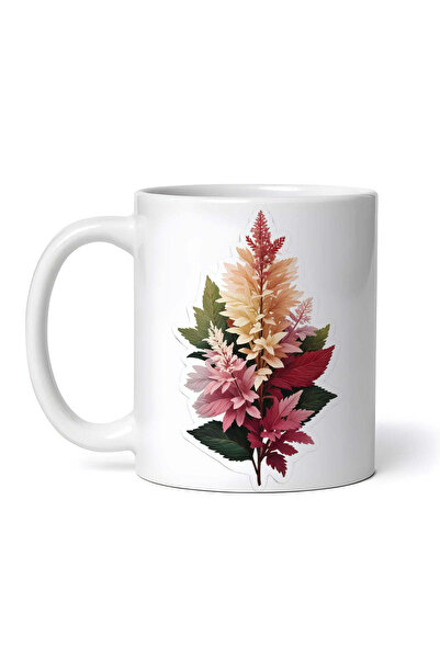 OEM Cană albă personalizată, buchet de flori Astilbe, INOVATIX®. 330ml