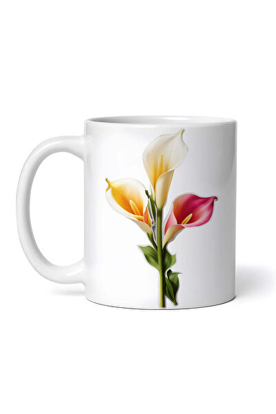 OEM Cană albă personalizată, crini cale, INOVATIX®. 330ml