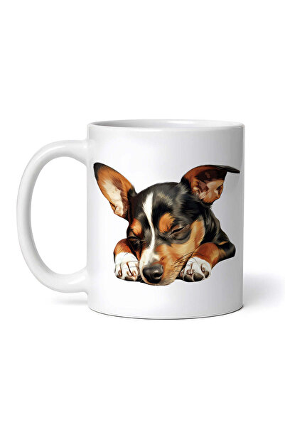 OEM Cană albă personalizată, cățeluș Fox Terrier, INOVATIX®. 330ml