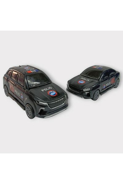 Angoravi Pull Drop Togg Police Car - 2Pcs Black