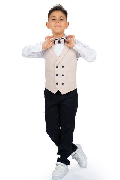 s.t. sebat tekstil Sports Vest, Gabardine Pants, Shirt, Bow Tie Boy's Suit Sb277