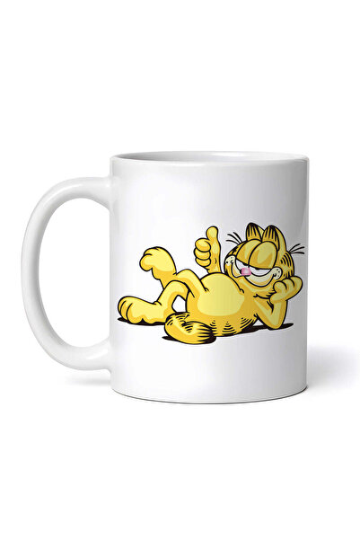 OEM Cană albă personalizată, Garfield relaxat, INOVATIX®. 330ml