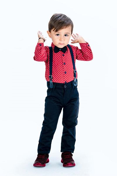 s.t. sebat tekstil Baby Boy Shirt, Suspender, Bow Tie and Pants Set Sb294