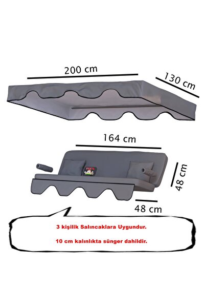 Yekta Home Gümbet 3 kişilik Salıncak Minder Takımı . Yastık Tente Kolluk Minder Süngerli Set