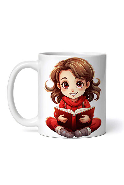 OEM Cană albă personalizată, Fetiță citind, INOVATIX®. 330ml