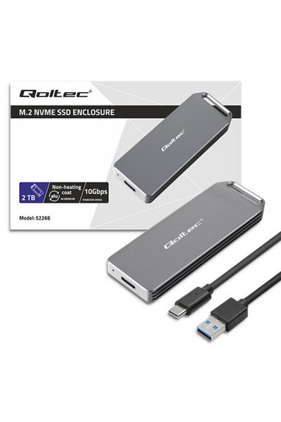 OEM Rack HDD Qoltec M.2 SSD NVMe PCI-e USB-C (Type C) super speed 10Gb/s gray
